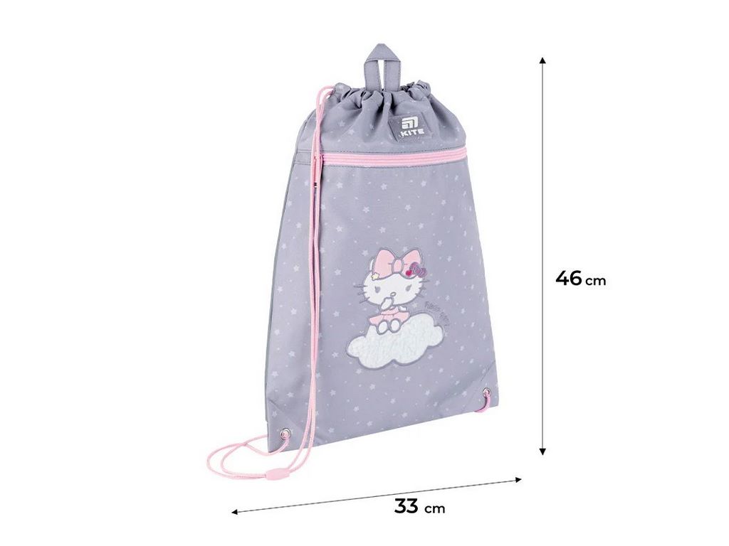 Сумка для взуття з кишенею Hello Kitty HK25-601M-1, 46×33 см, затяжка шнурком, Kite