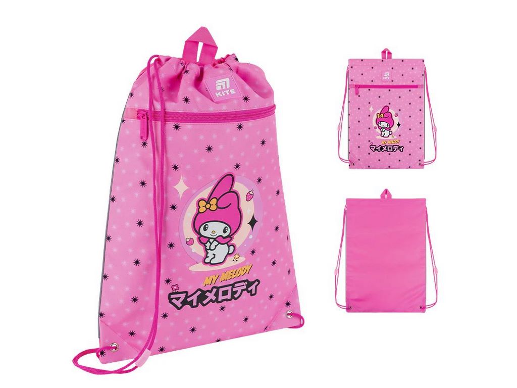 Сумка для обуви с карманом My Melody HK25-601M-2, 46×33 см, затяжка шнурком, Kite