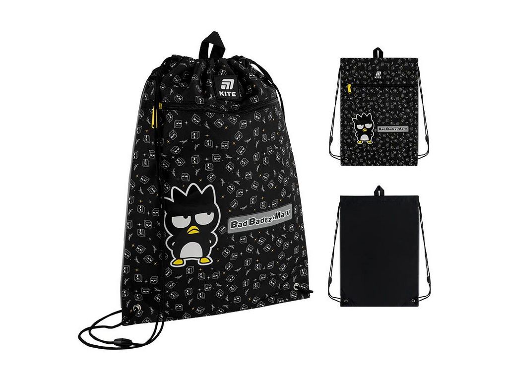 Сумка для обуви с карманом Bad Badtz Maru HK25-601M-3, 46×33 см, затяжка шнурком, Kite