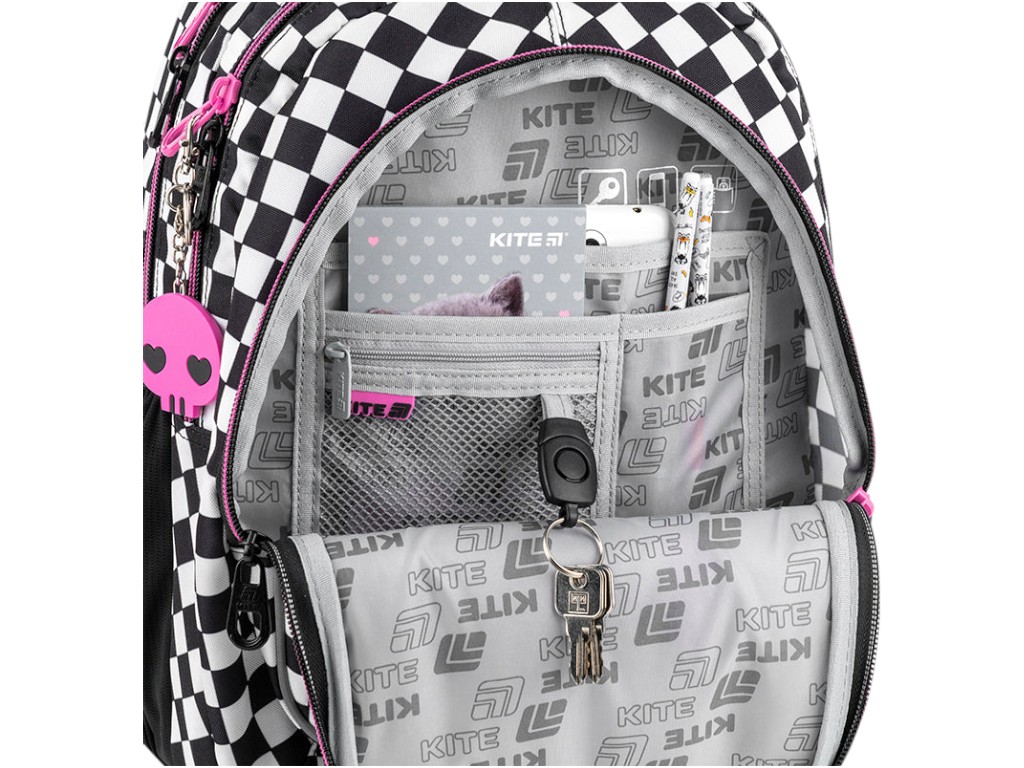 Рюкзак підлітковий Education teens Kuromi 40×29×17 см, ортопедичний, Kite