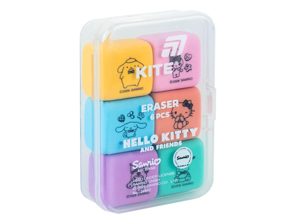 Набір стираючих гумок у пластиковому боксі Kite Hello Kitty HK26-145, 6 шт