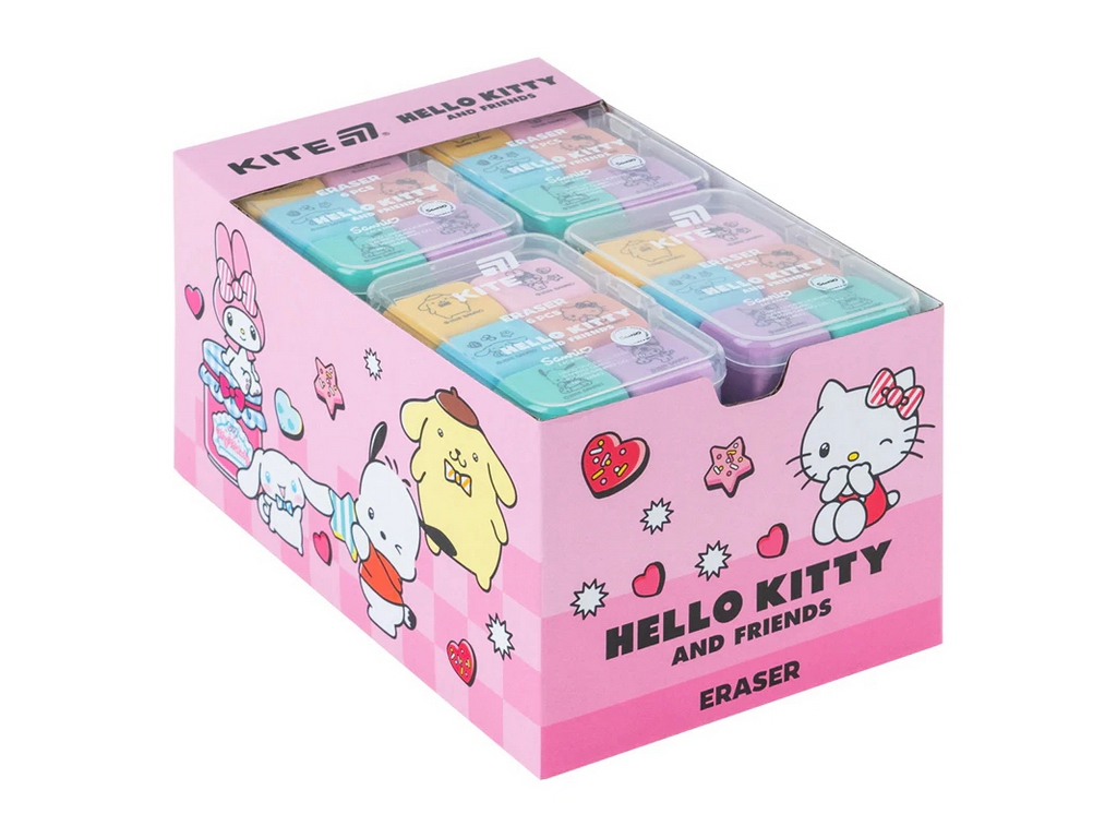 Набір стираючих гумок у пластиковому боксі Kite Hello Kitty HK26-145, 6 шт