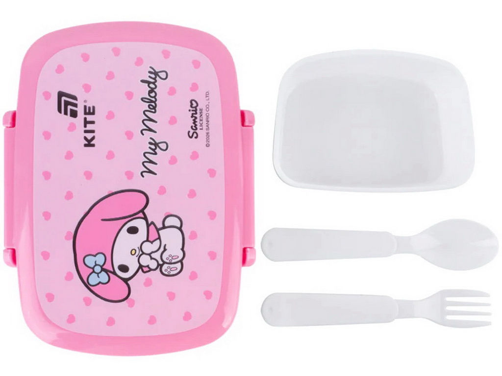 Ланчбокс з мініконтейнером та столовими приладами  Kite My Melody HK26-163-3, 750 мл