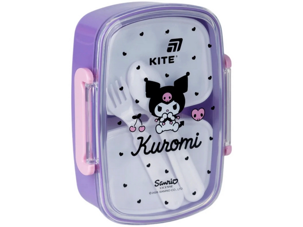 Ланчбокс з контейнерами та столовими приладами Kite Kuromi, HK26-181-2, 750 мл