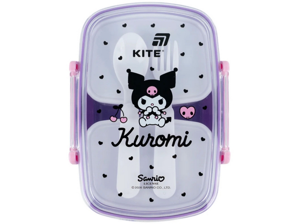 Ланчбокс з контейнерами та столовими приладами Kite Kuromi, HK26-181-2, 750 мл