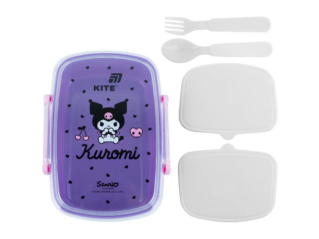 Ланчбокс з контейнерами та столовими приладами Kite Kuromi, HK26-181-2, 750 мл