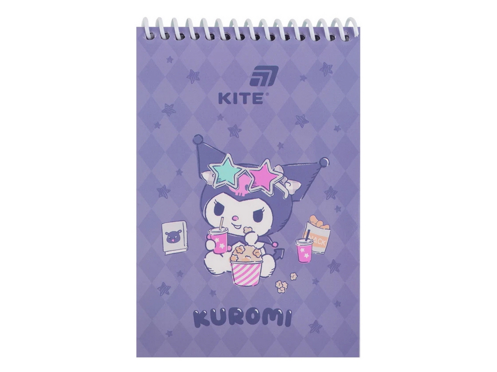 Блокнот на спіралі 48 аркушів А6, Kuromi, Kite HK26-196-2