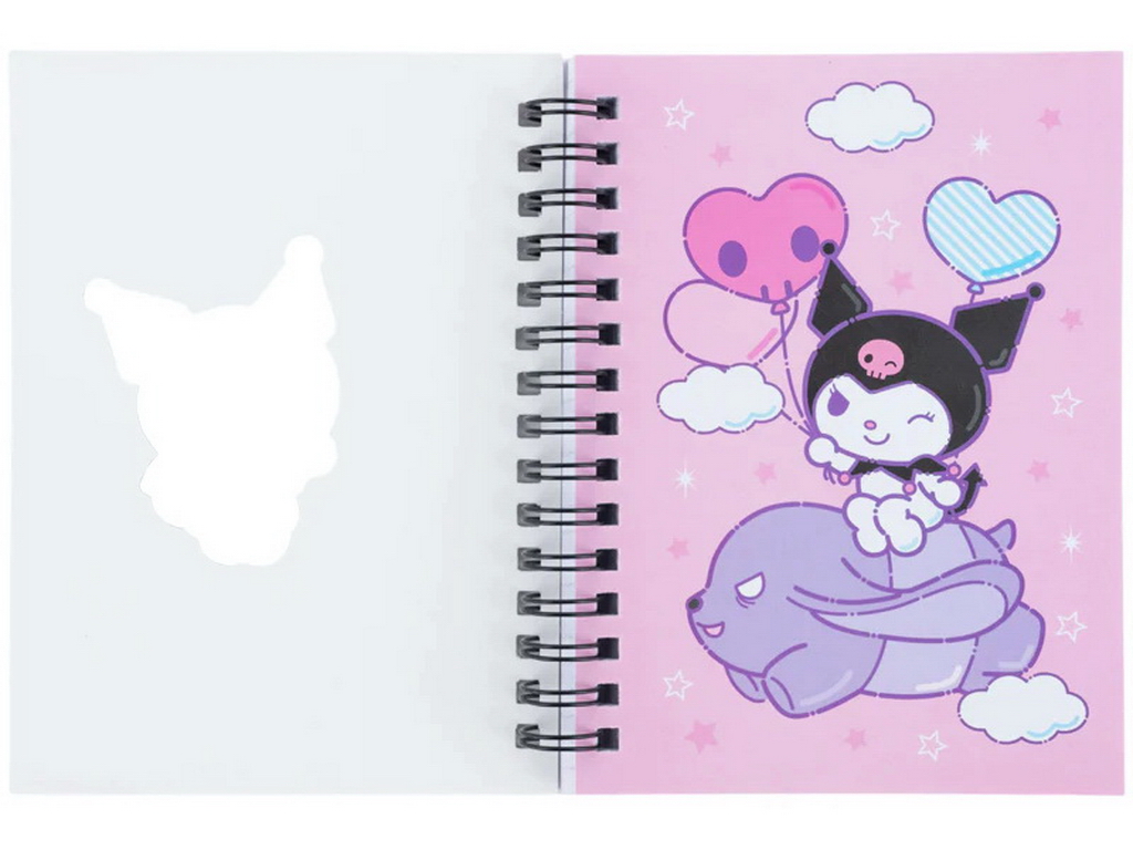 Блокнот на подвійній спіралі Kuromi, А6, 80 аркушів, клітинка, Kite