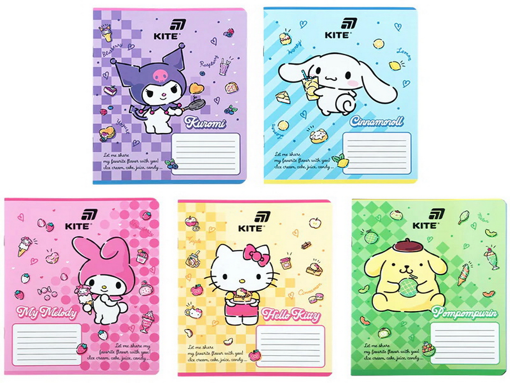 Зошит у клітинку Hello Kitty MIX, Kite HK26-232, 12 аркушів, мікс видів, ціна за 1 шт