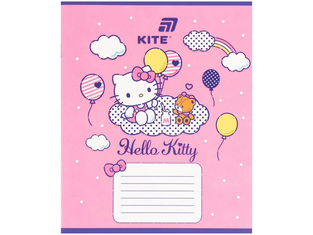 Зошит у косу лінію Hello Kitty MIX Kite HK26-235-2, 12 аркушів,  мікс видів, ціна за 1 шт
