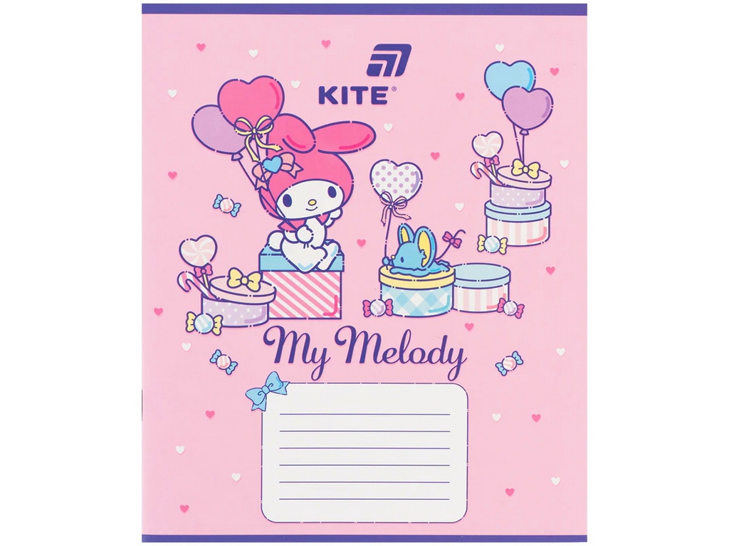 Зошит у косу лінію Hello Kitty MIX Kite HK26-235-2, 12 аркушів,  мікс видів, ціна за 1 шт