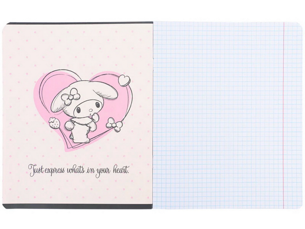 Зошит шкільний у клітинку Kite Hello Kitty, 18 аркушів, фактурна обкладинка, 5 видів (ціна за 1шт)