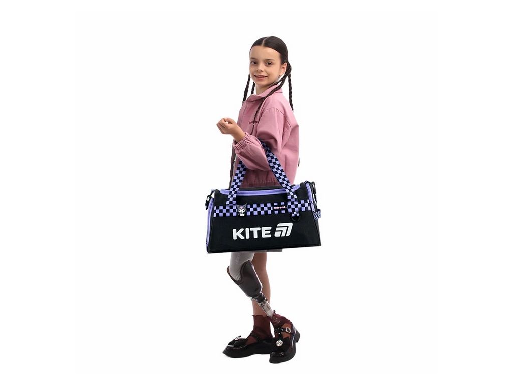Сумка спортивна з відділенням для взуття Kuromi HK26-2505, 41 см, плечовий ремінь, Kite