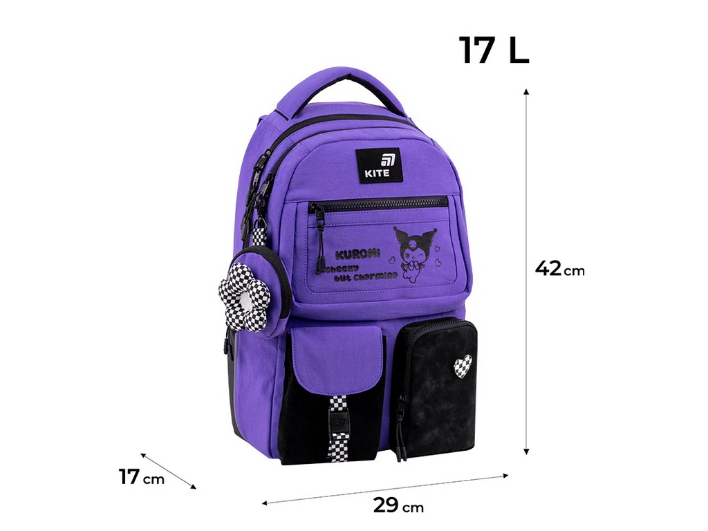 Рюкзак шкільний підлітковий Kite Kuromi HK26-2587M-1