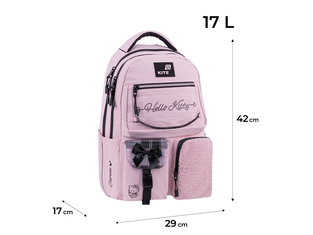 Рюкзак школьный ортопедический Kite Education teens Hello Kitty, 42 см, светоотражающие элементы