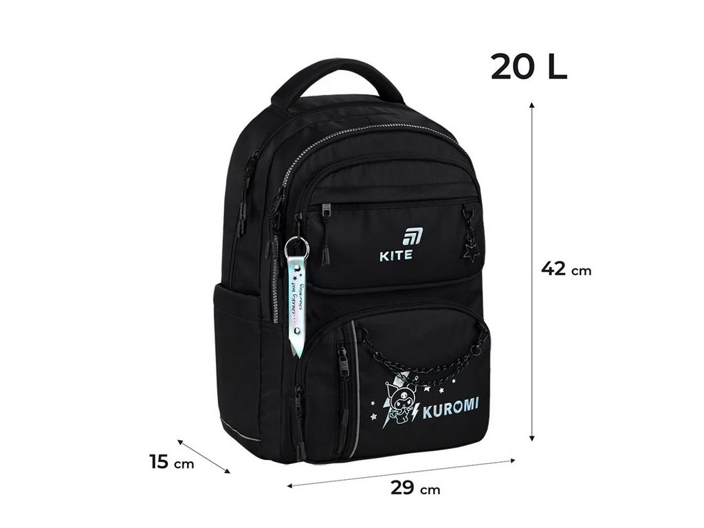 Рюкзак шкільний підлітковий Kite Education teens Kuromi HK26-2594M