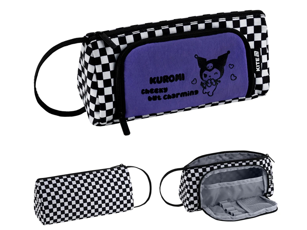 Пенал м’який з органайзером та ручкою-петлею Kite Kuromi HK26-2700, 21,5 см, 2 відділення, Kite