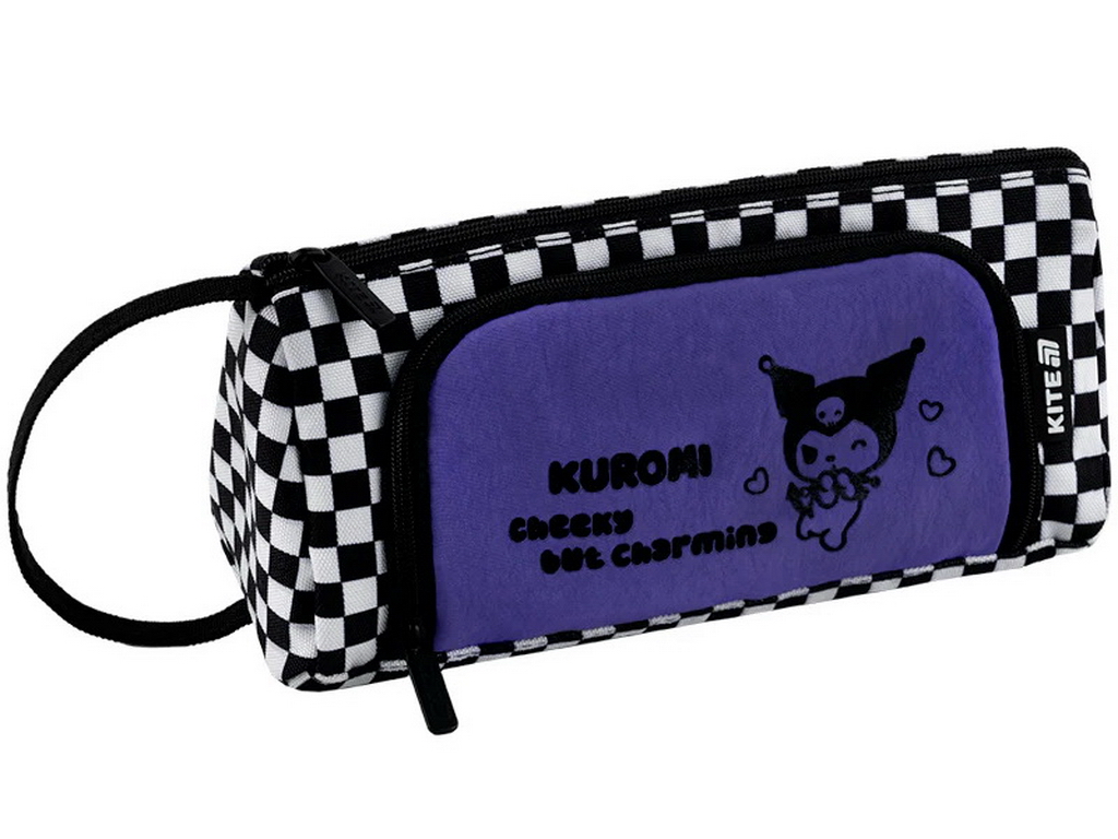 Пенал м’який з органайзером та ручкою-петлею Kite Kuromi HK26-2700, 21,5 см, 2 відділення, Kite