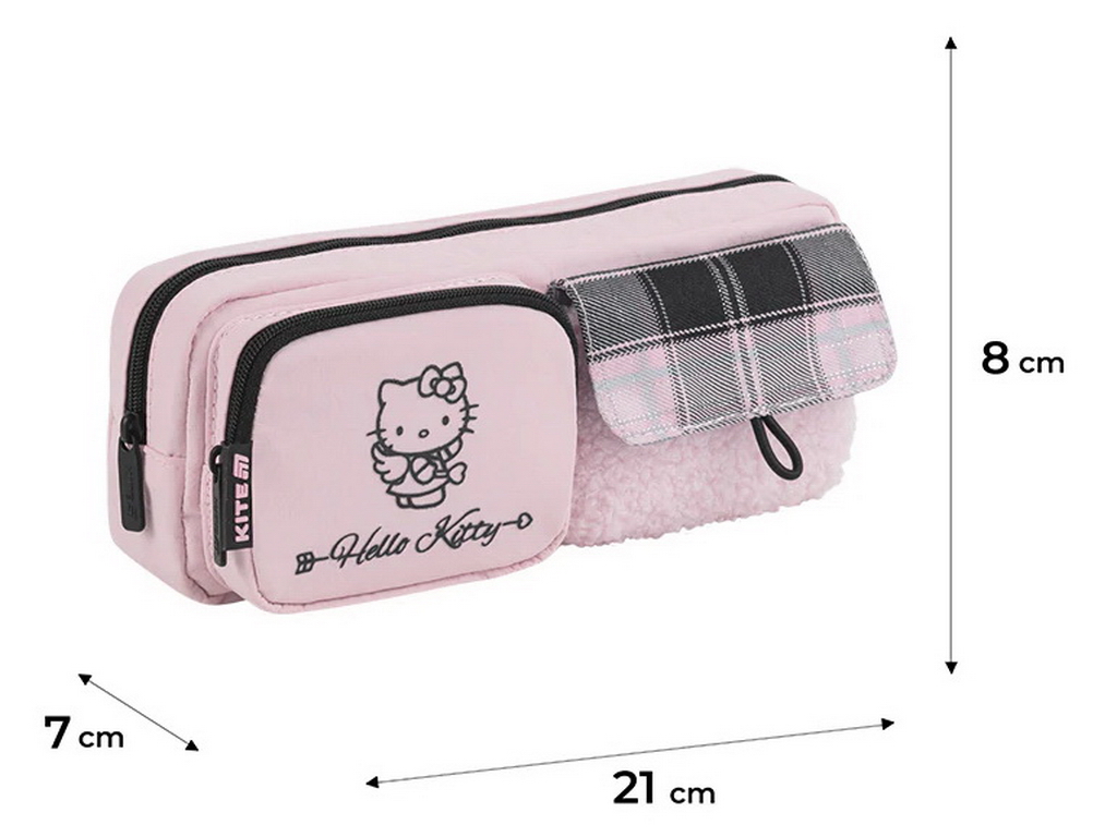 Пенал мягкий с карманами Kite Hello Kitty HK26-2701, 21 см, на молнии, Kite