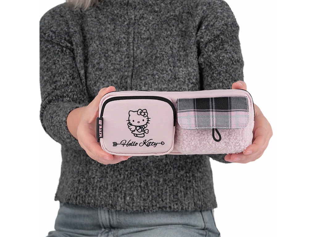 Пенал мягкий с карманами Kite Hello Kitty HK26-2701, 21 см, на молнии, Kite