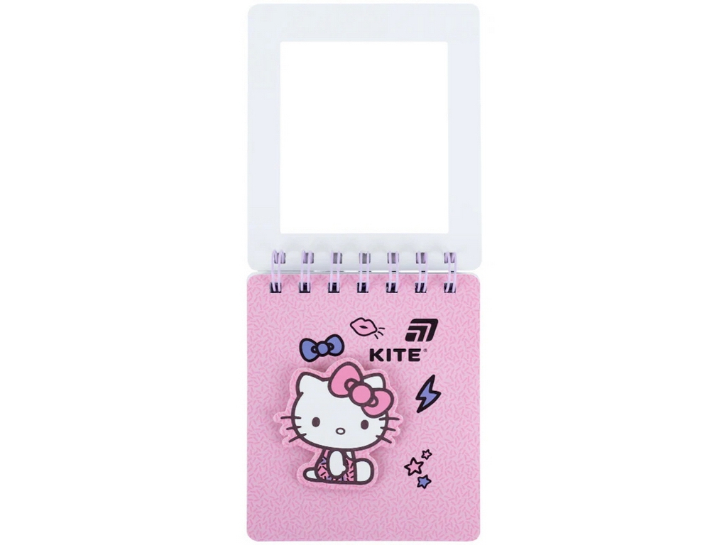 Блокнот на подвійній кольоровій спіралі Hello Kitty, 105×125 мм, 80 аркушів, клітинка, Kite