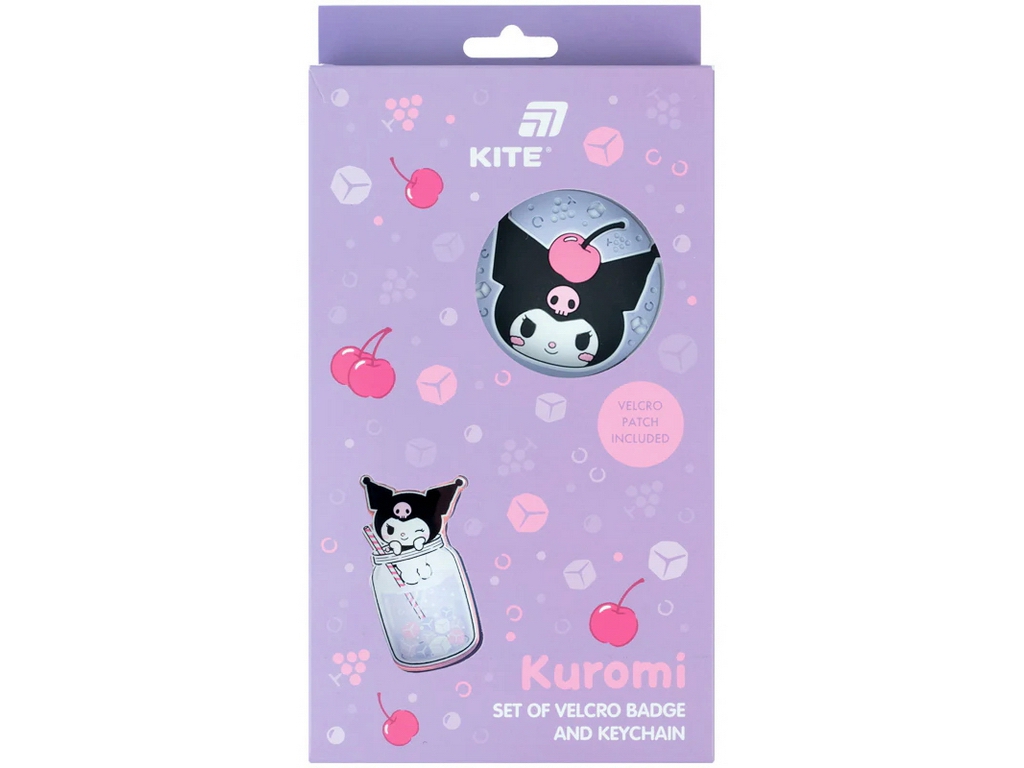 Набір бейджа на липучці та брелока Kuromi, 2 предмети, Kite