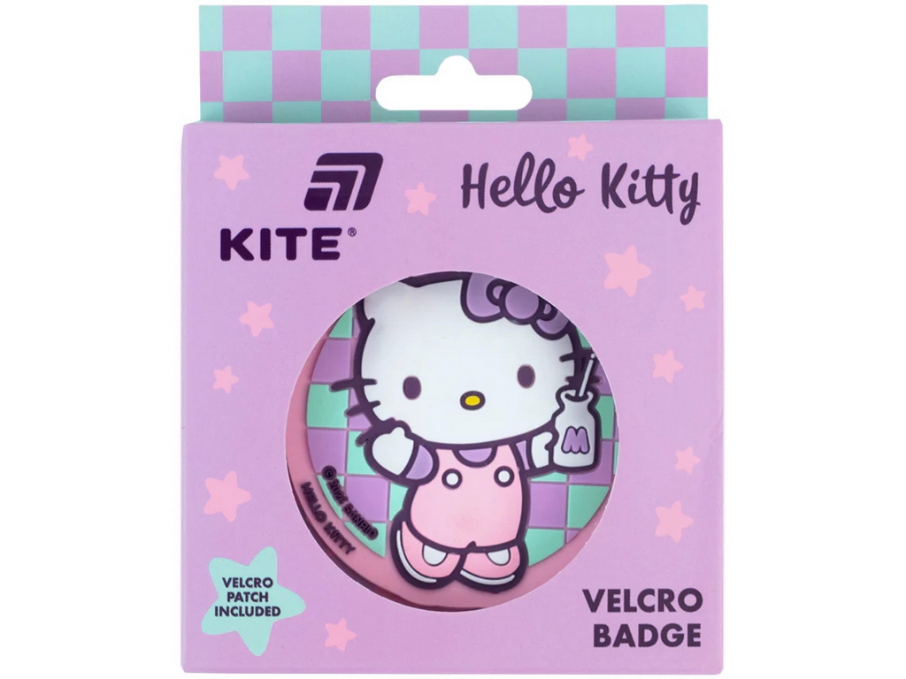 Бейдж на липучці Hello Kitty, 7,5×7,1 см, гумовий, Kite