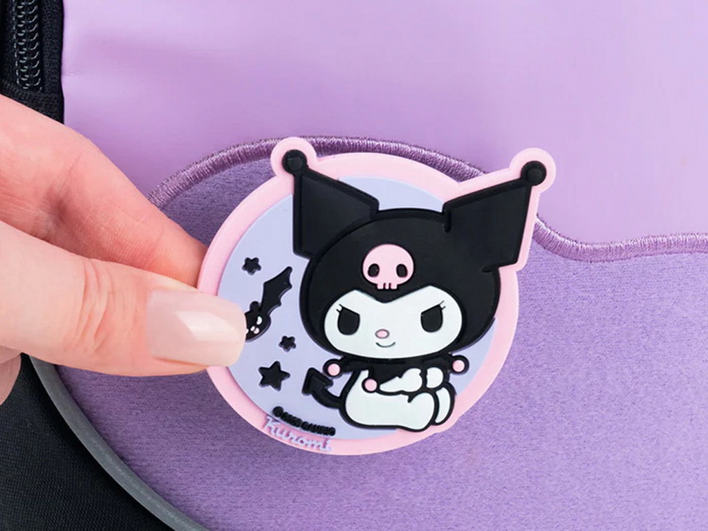Бейдж на липучці Kuromi, 6,5×7,2 см, гумовий, Kite