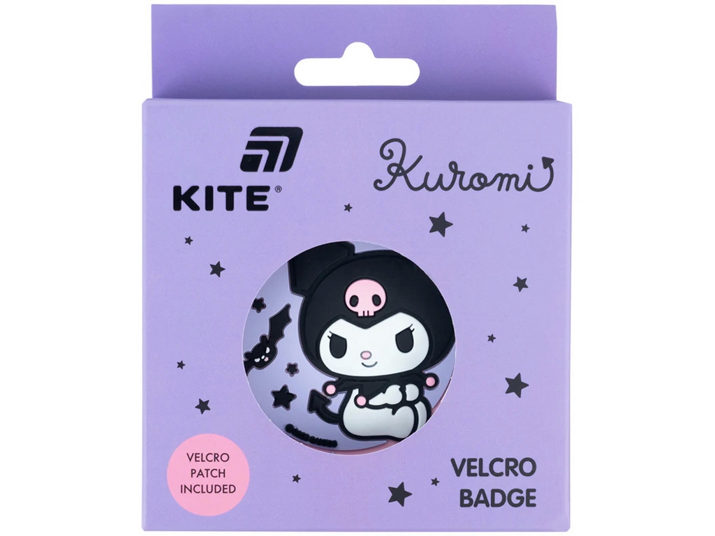 Бейдж на липучці Kuromi, 6,5×7,2 см, гумовий, Kite
