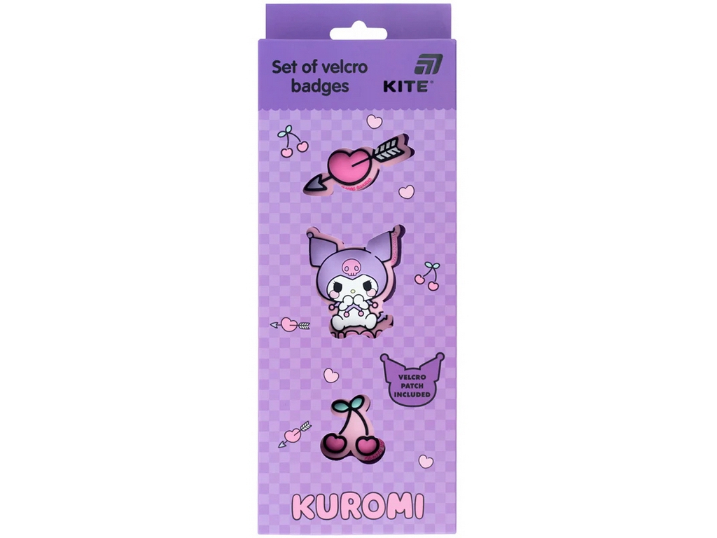 Набір бейджів на липучці Kuromi, 3 предмети, Kite