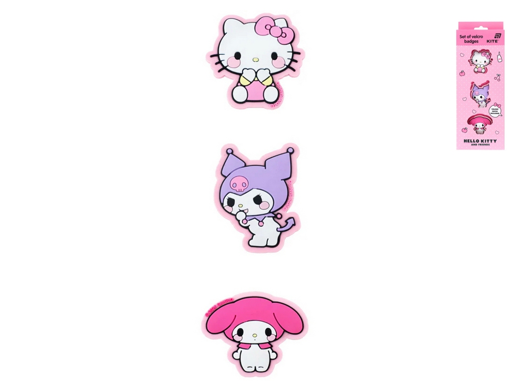 Набір бейджів на липучці Hello Kitty, 3 предмети, Kite