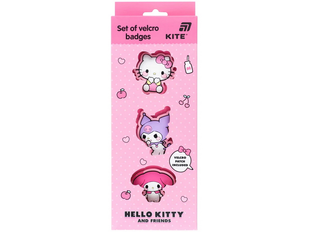 Набір бейджів на липучці Hello Kitty, 3 предмети, Kite