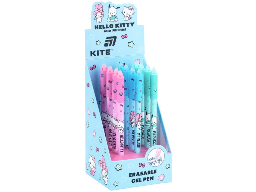 Ручка гелева "пиши-стирай" Hello Kitty and Friends, синя, Kite HK26-350-1