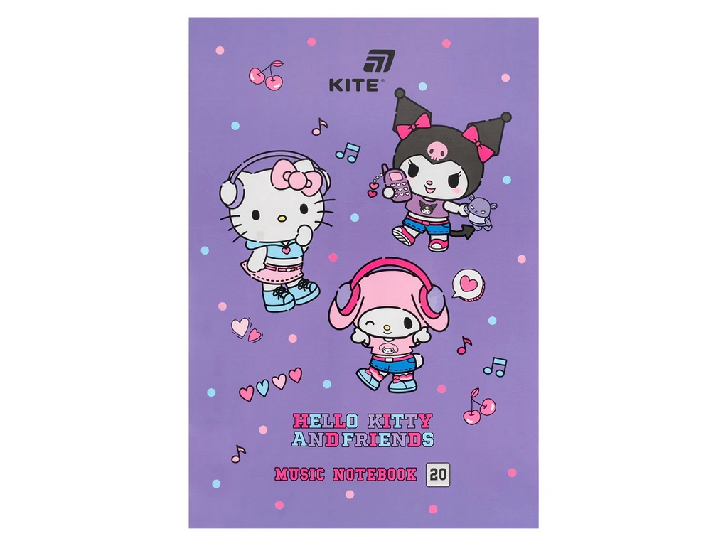 Тетрадь для нот А5 Hello Kitty Kite HK26-405, 20 листов