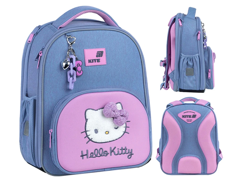 Рюкзак каркасний ортопедичний Kite Education Hello Kitty, 38 см, світловідбивні елементи, Kite