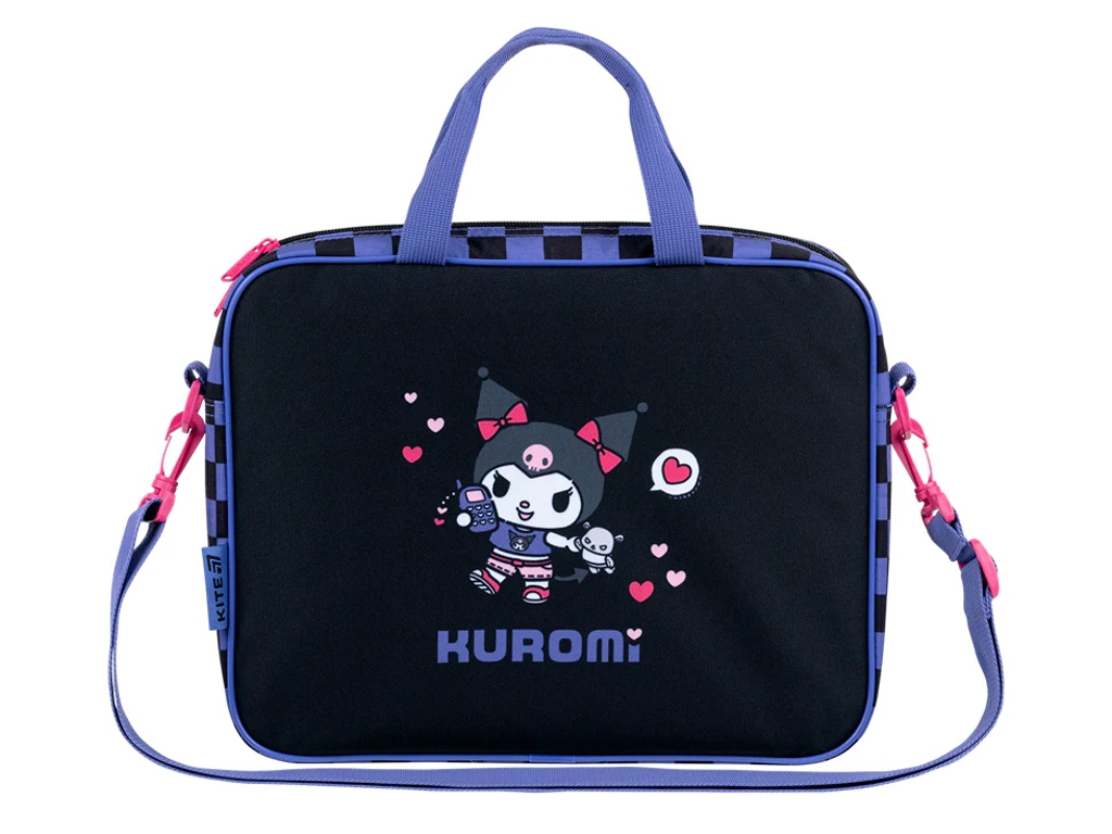 Сумка шкільна текстильна для А4 Kite Kuromi, 27x34x7 см, на блискавці, Kite