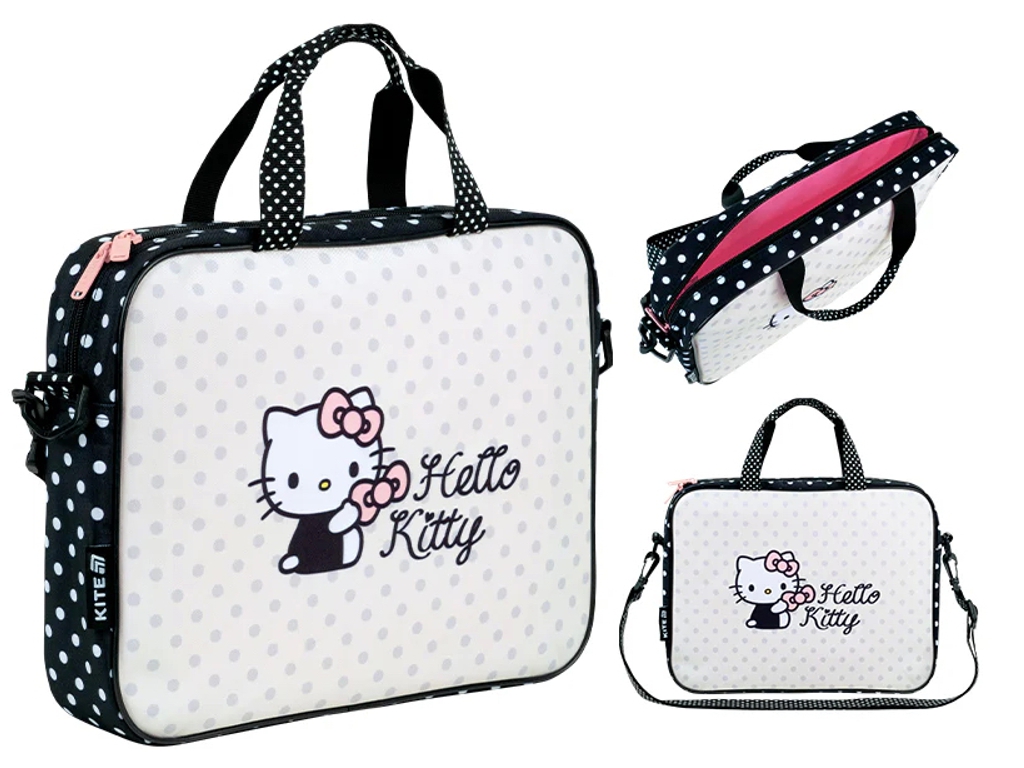 Сумка шкільна текстильна для А4 Kite Hello Kitty, 27x34x7 см, на блискавці, Kite