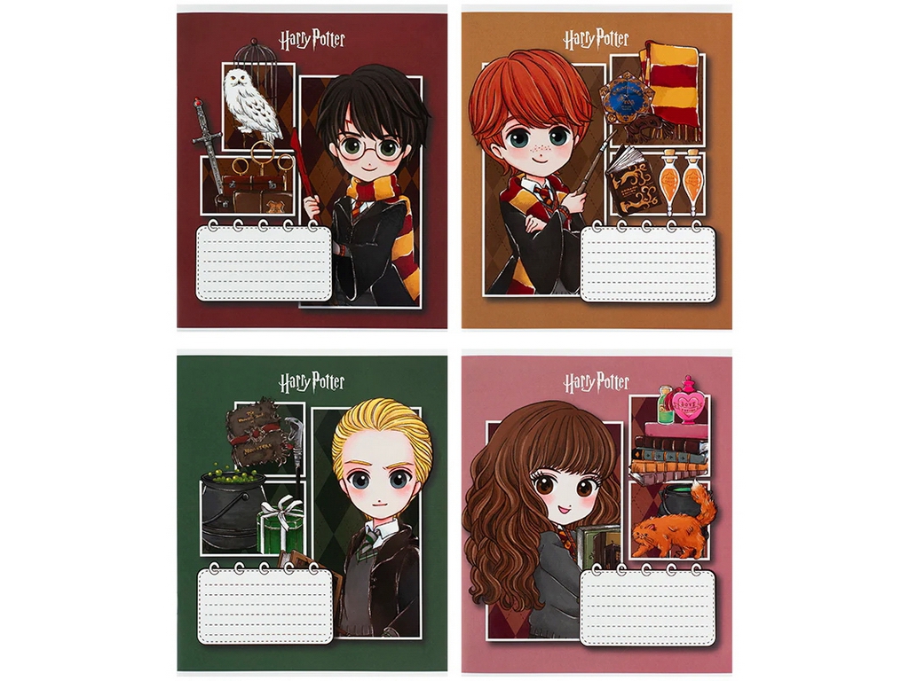 Зошит у косу лінію Harry Potter Kite HP26-235, 12 аркушів, мікс видів, ціна за 1 шт