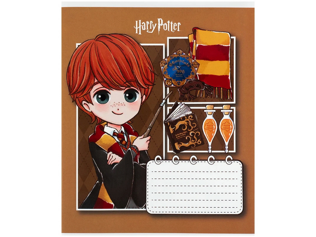 Зошит у косу лінію Harry Potter Kite HP26-235, 12 аркушів, мікс видів, ціна за 1 шт