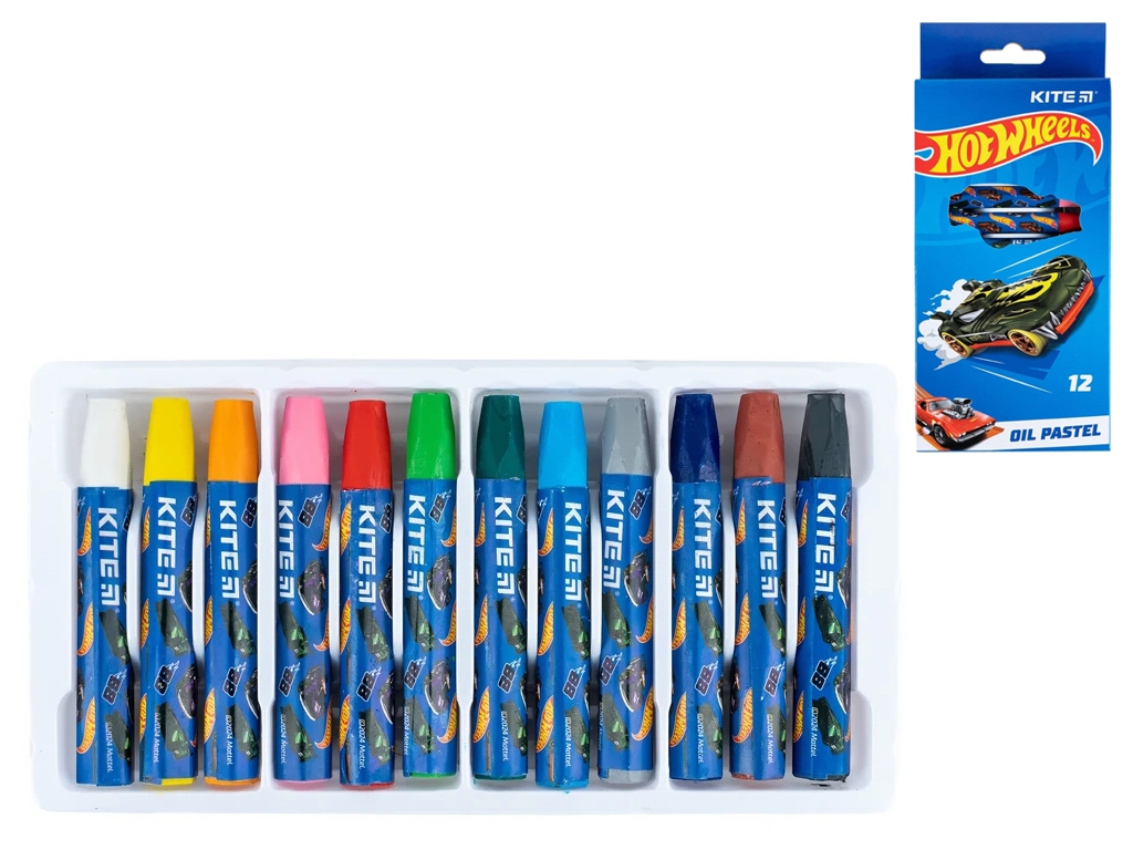 Пастель масляная Hot Wheels 12 цветов, Kite