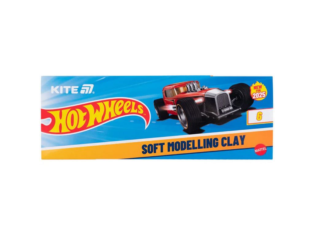 Пластилін восковий 6 кольорів, 120 грам, Hot Wheels, Kite