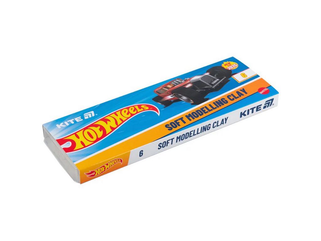 Пластилін восковий 6 кольорів, 120 грам, Hot Wheels, Kite
