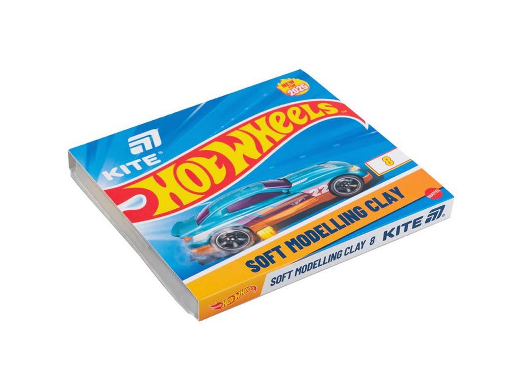 Пластилін восковий 8 кольорів, Hot Wheels, Kite HW25-082
