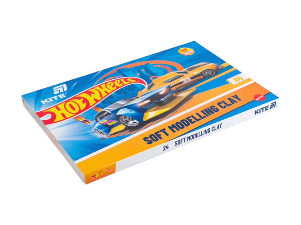 Пластилин восковой Hot Wheels HW25-089, 24 цвета, Kite