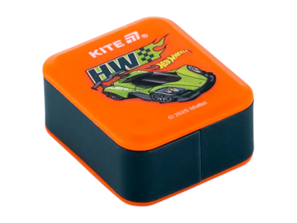 Точилка прямокутна з контейнером Hot Wheels, пластикова,2 вида (ціна за 1шт), Kite