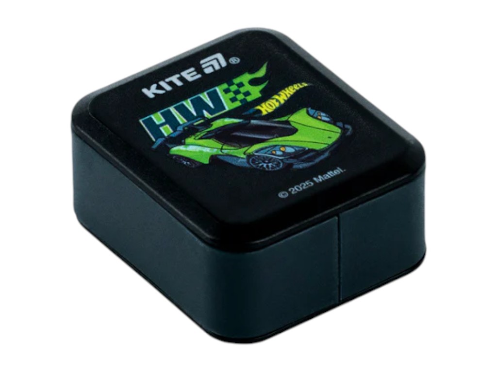 Точилка прямокутна з контейнером Hot Wheels, пластикова,2 вида (ціна за 1шт), Kite