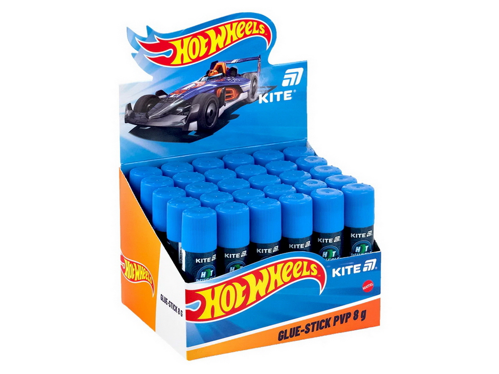 Клей-олівець PVP, 8 грам з індикатором Hot Wheels, Kite