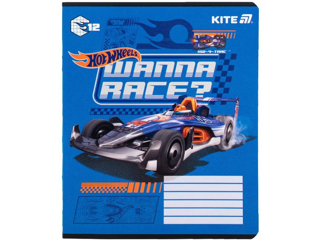 Зошит у клітинку 12 аркушів, Hot Wheels (ціна за 1шт)