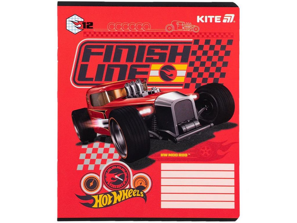 Зошит у клітинку 12 аркушів, Hot Wheels (ціна за 1шт)
