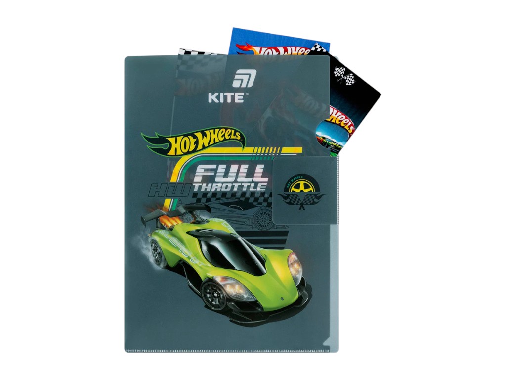Папка-уголок с клапаном Hot Wheels HW25-248-1, формат A4, полипропилен, Kite